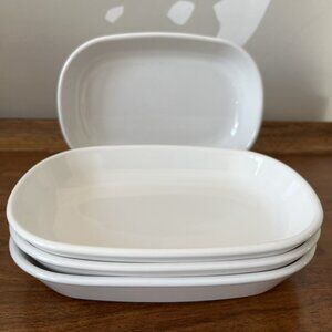 4 Corning Ware Sidekick Dishes P-140-B White Oval Snack Side Serving Dish Oven